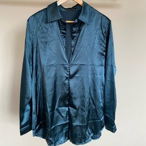 Satin Button Up Blouse